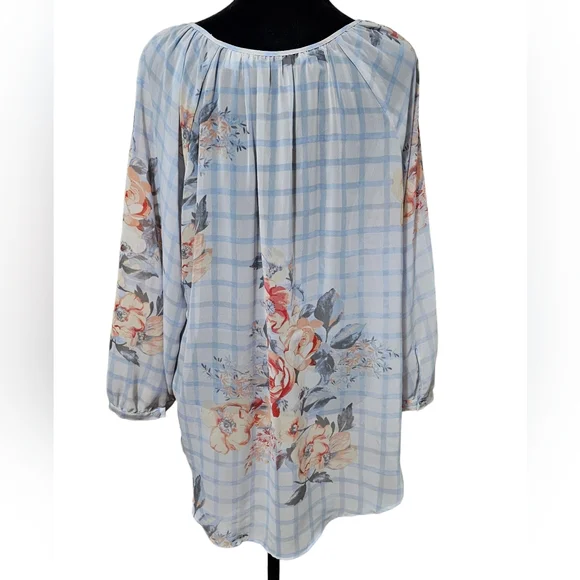 LAUREN CONRAD Women's Sheer Pullover Top with Floral Print XL - Picture 5 of 6